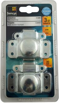 Sencys Schuifslot Met Draaiknop Zink 30 Mm 2 Stuks
