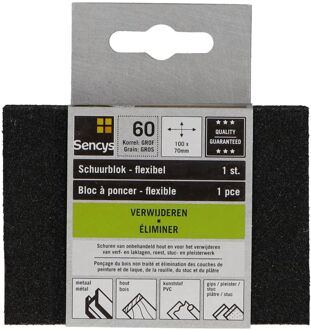 Sencys Schuurpad - P60 - Zwart - 70x100mm - 1 Stuks