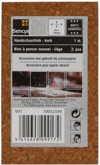 Sencys Schuurpapier - Kurk - 100x60x25mm - 1 Stuks