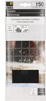 Sencys Schuurvel - P150 - Zwart - 115x280mm - 3 Stuks