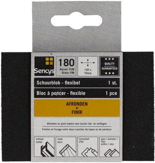 Sencys Schuurvel - P180 - Zwart - 70x100mm