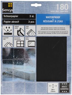 Sencys Schuurvel - P180 - Zwart S/c - 230x280mm - 3 Stuks