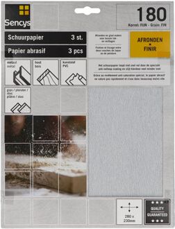 Sencys Schuurvel Stearaat Wit 230x280mm P180 3st