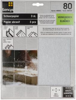 Sencys Schuurvel Stearaat Wit 230x280mm P80 3st