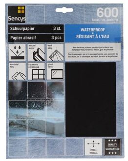 Sencys Schuurvel Wet & Dry S/c 230x280mm P600 3st