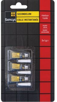 Sencys Secondelijm 1gr 3 Stuks
