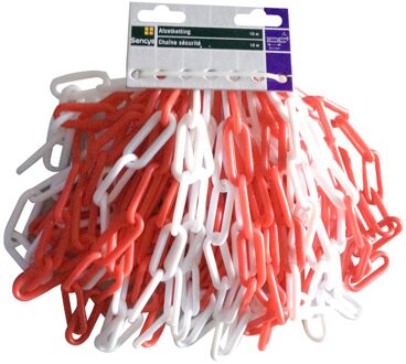 Sencys Signalisatieketting - Kunststof - Rood/wit - 10m - Diam. 6mm