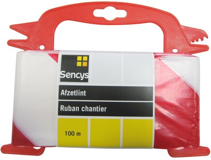 Sencys Signalisatielint - Rood/wit - 100mx8cm