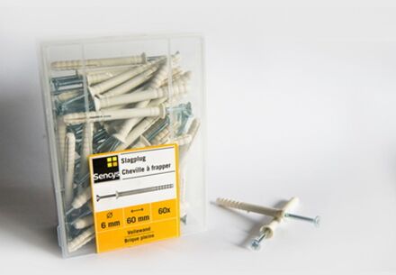 Sencys Slagplug Kunststof - Diam. 6x60mm - 60 Stuks