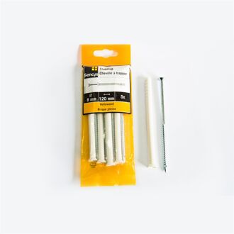 Sencys Slagplug Kunststof - Diam. 8x120mm - 5 Stuks