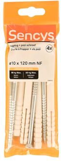 Sencys Slagplug Nylon - Diam. 10x120mm - 4 Stuks