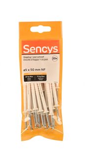 Sencys Slagplug Nylon - Diam. 5x50mm - 20 Stuks