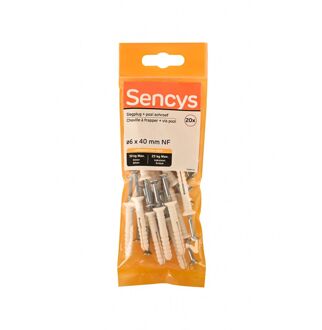 Sencys Slagplug Nylon - Diam. 6x40mm - 20 Stuks