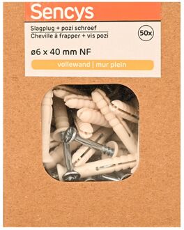 Sencys Slagplug Nylon - Diam. 6x40mm - 50 Stuks