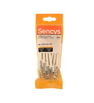 Sencys Slagplug Nylon - Diam. 6x60mm - 20 Stuks