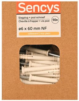 Sencys Slagplug Nylon - Diam. 6x60mm - 50 Stuks