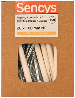 Sencys Slagplug Nylon - Diam. 8x100mm - 30 Stuks