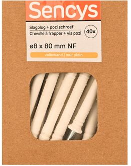 Sencys Slagplug Nylon - Diam. 8x80mm - 40 Stuks