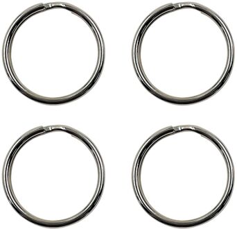 Sencys Sleutelring - Nikkel - Diam. 30x3mm - 4 Stuks