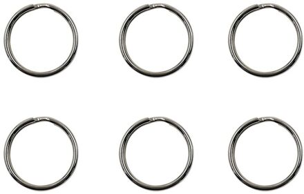 Sencys Sleutelring - Vernikkeld Staal - Diam. 1,5x20mm - 6 Stuks