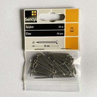 Sencys Spijkers Met Platte Kop Rvs 1,6x25mm - 55 Stuks