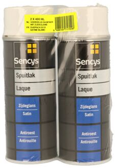 Sencys Spuitlak Duopack Wit Mat 2x400ml
