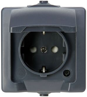 Sencys Stopcontact Denver Geaard 1-voudig Antraciet