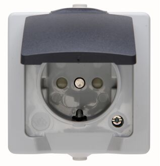 Sencys Stopcontact Denver Geaard 1-voudig Grijs