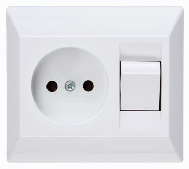 Sencys Stopcontact Ottawa - Inbouw - 1-polig - Zonder Aarde - Wit