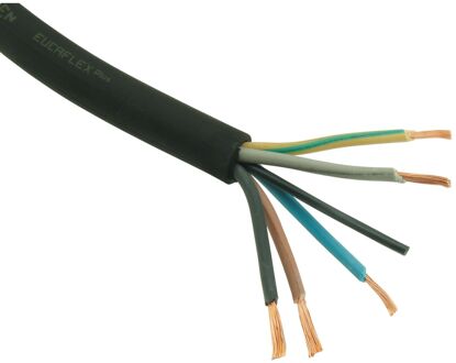 Sencys Stroomkabel Neopreen 2,5m 5x2,5 Mm² Zwart