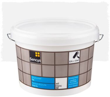 Sencys Structuurverf Fijn Mat Wit 2,5l