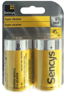 Sencys Super Alkaline Batterij D/lr20 2 Stuks