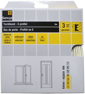 Sencys Tochtband E-profiel Wit 6m