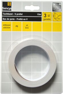 Sencys Tochtband - Polystyreen - V-profiel - Wit - 10m