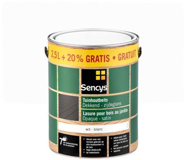 Sencys Tuinhoutbeits Dekkend Zijdeglans White 3l