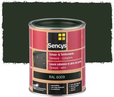 Sencys Tuinhoutbeits Tuinhuis En Schutting Dekkend Zijdeglans Ral6009 0,75l