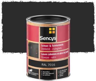 Sencys Tuinhoutbeits Tuinhuis En Schutting Dekkend Zijdeglans Ral7016 2,5l