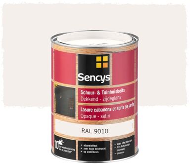 Sencys Tuinhoutbeits Tuinhuis En Schutting Dekkend Zijdeglans Ral9010 2,5l