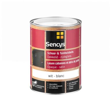 Sencys Tuinhoutbeits Tuinhuis En Schutting Dekkend Zijdeglans Wit 2,5l