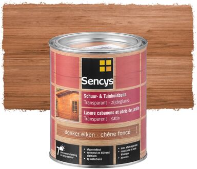 Sencys Tuinhoutbeits Tuinhuis En Schutting Transparant Donker Eiken 0,75l