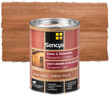 Sencys Tuinhoutbeits Tuinhuis En Schutting Transparant Donker Eiken 2,5l