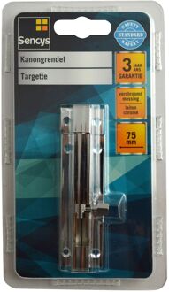 Sencys Tuinpoortgrendel Verchroomd Messing 75mm