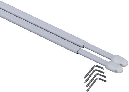 Sencys Uitschuifbare Gordijnroede Ovaal Wit 60-90 Cm 2 Stuks