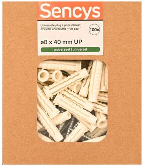Sencys Universele Plug Kunststof - Diam. 8x40mm - 100 Stuks
