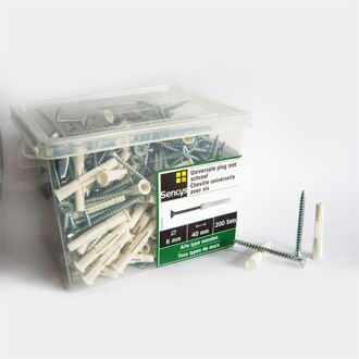 Sencys Universele Plug Met Schroef Kunststof - Diam. 6x40mm - 200 Stuks