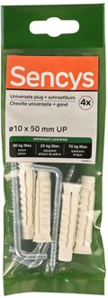 Sencys Universele Plug Nylon - Diam. 10x50mm - 4 Stuks
