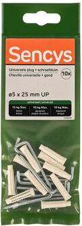 Sencys Universele Plug Nylon - Diam. 5x25mm - 10 Stuks