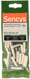 Sencys Universele Plug Nylon - Diam. 5x25mm - 20 Stuks