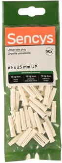 Sencys Universele Plug Nylon - Diam. 5x25mm - 50 Stuks