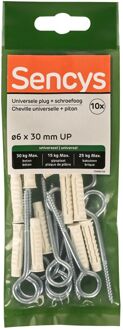 Sencys Universele Plug Nylon - Diam. 6x30mm - 10 Stuks